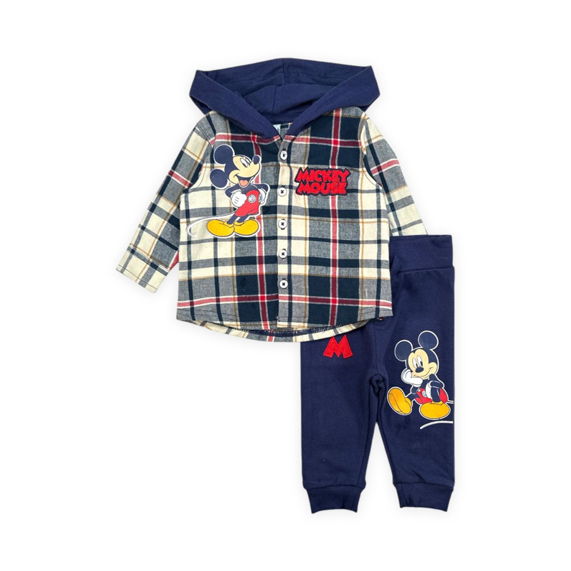 Mickey Mouse Heritage Plaid Baby Set
