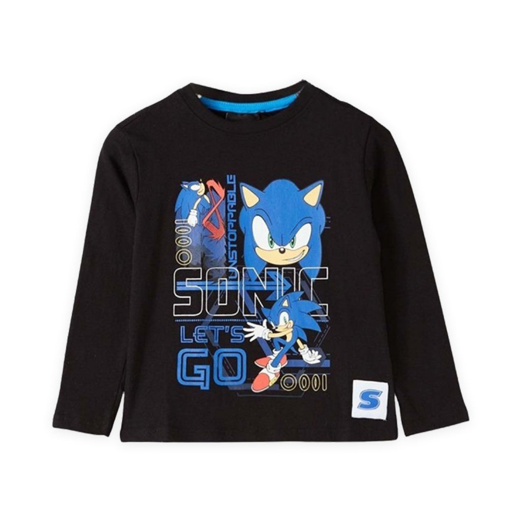 Μπλούζα με μακριά μανίκια Sonic Let's Go Black Edition