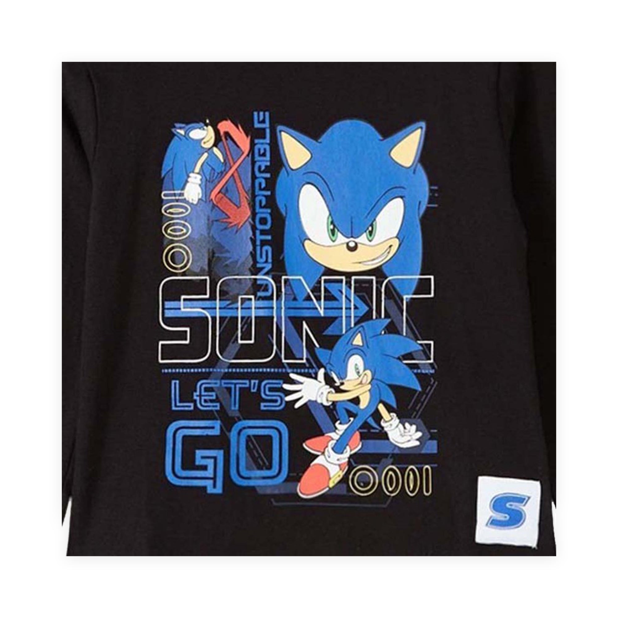 Μπλούζα με μακριά μανίκια Sonic Let's Go Black Edition